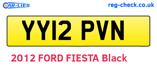 YY12PVN are the vehicle registration plates.