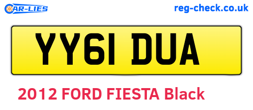 YY61DUA are the vehicle registration plates.
