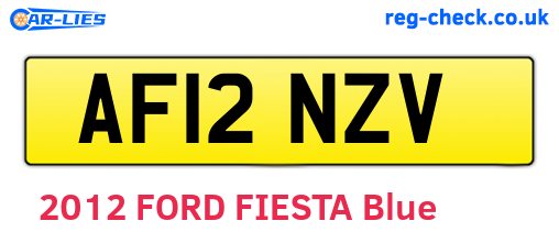 AF12NZV are the vehicle registration plates.