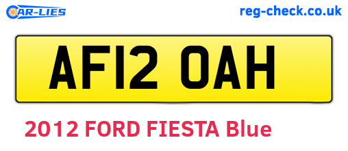 AF12OAH are the vehicle registration plates.