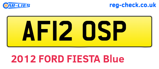 AF12OSP are the vehicle registration plates.