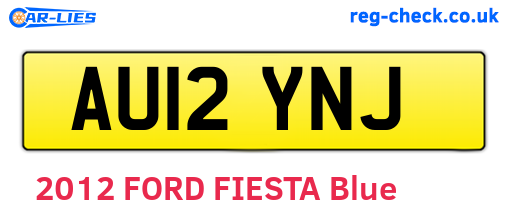 AU12YNJ are the vehicle registration plates.