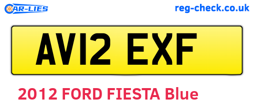 AV12EXF are the vehicle registration plates.