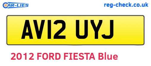 AV12UYJ are the vehicle registration plates.