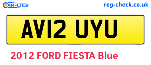 AV12UYU are the vehicle registration plates.