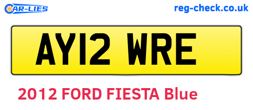 AY12WRE are the vehicle registration plates.