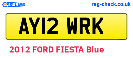 AY12WRK are the vehicle registration plates.