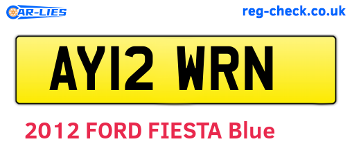 AY12WRN are the vehicle registration plates.