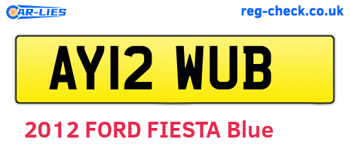 AY12WUB are the vehicle registration plates.