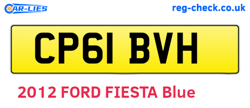 CP61BVH are the vehicle registration plates.