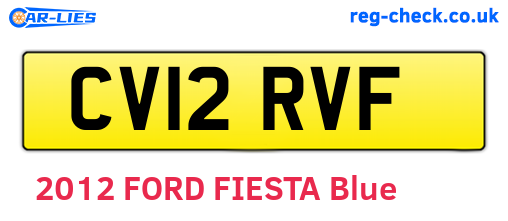 CV12RVF are the vehicle registration plates.