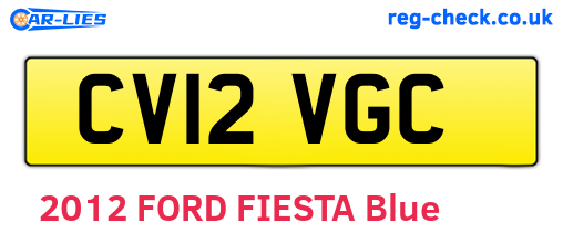 CV12VGC are the vehicle registration plates.