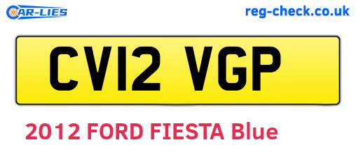 CV12VGP are the vehicle registration plates.