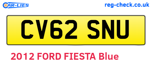 CV62SNU are the vehicle registration plates.