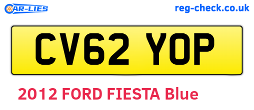 CV62YOP are the vehicle registration plates.