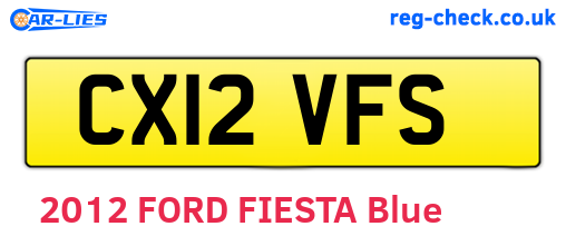 CX12VFS are the vehicle registration plates.