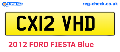 CX12VHD are the vehicle registration plates.