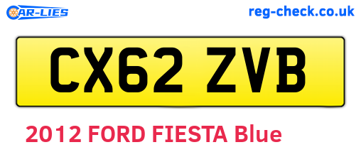 CX62ZVB are the vehicle registration plates.