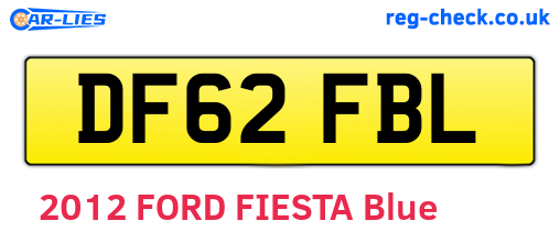 DF62FBL are the vehicle registration plates.