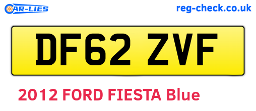 DF62ZVF are the vehicle registration plates.