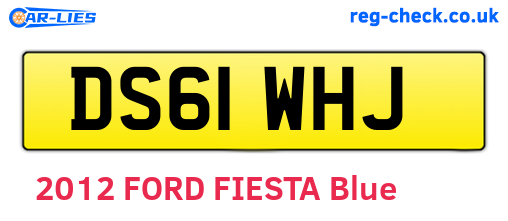 DS61WHJ are the vehicle registration plates.