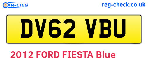 DV62VBU are the vehicle registration plates.