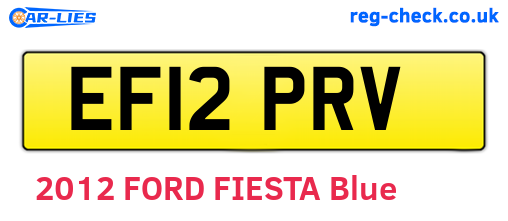 EF12PRV are the vehicle registration plates.