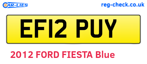 EF12PUY are the vehicle registration plates.