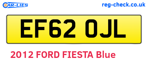 EF62OJL are the vehicle registration plates.