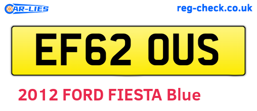 EF62OUS are the vehicle registration plates.