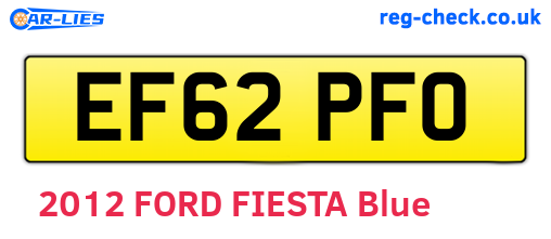 EF62PFO are the vehicle registration plates.