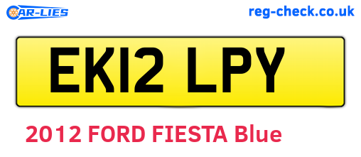 EK12LPY are the vehicle registration plates.