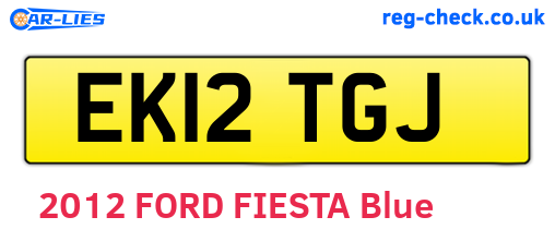 EK12TGJ are the vehicle registration plates.