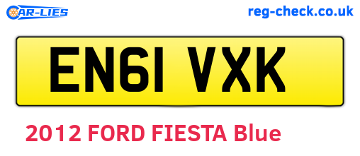 EN61VXK are the vehicle registration plates.