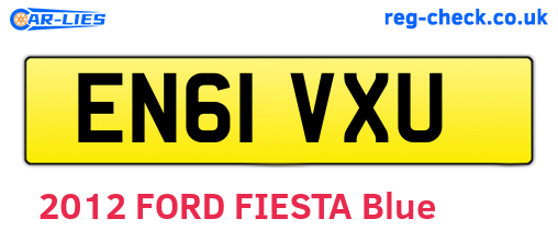 EN61VXU are the vehicle registration plates.