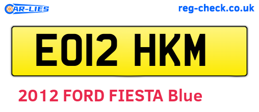 EO12HKM are the vehicle registration plates.