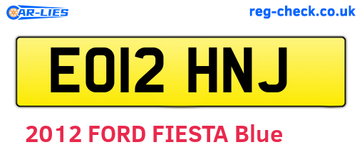 EO12HNJ are the vehicle registration plates.