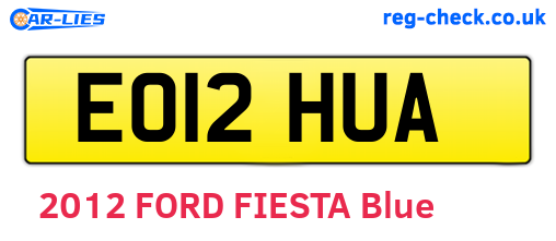 EO12HUA are the vehicle registration plates.