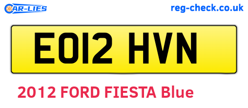 EO12HVN are the vehicle registration plates.