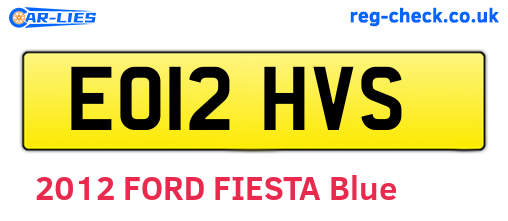 EO12HVS are the vehicle registration plates.