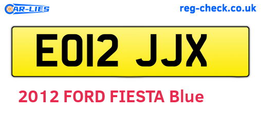 EO12JJX are the vehicle registration plates.