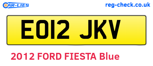 EO12JKV are the vehicle registration plates.