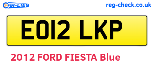 EO12LKP are the vehicle registration plates.