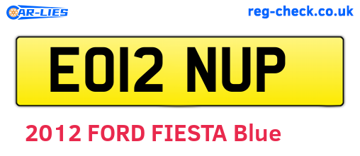 EO12NUP are the vehicle registration plates.