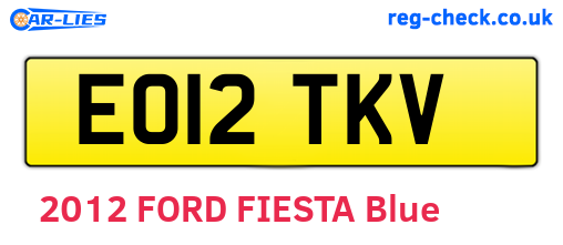 EO12TKV are the vehicle registration plates.