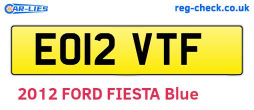 EO12VTF are the vehicle registration plates.