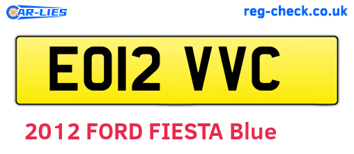 EO12VVC are the vehicle registration plates.