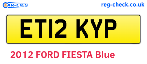 ET12KYP are the vehicle registration plates.