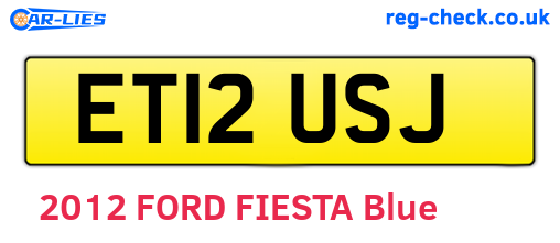 ET12USJ are the vehicle registration plates.