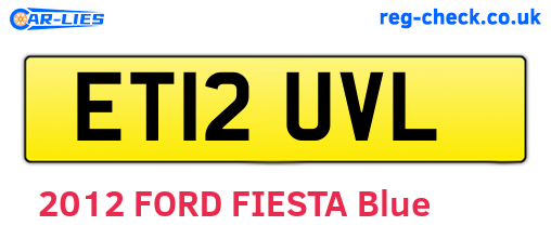 ET12UVL are the vehicle registration plates.